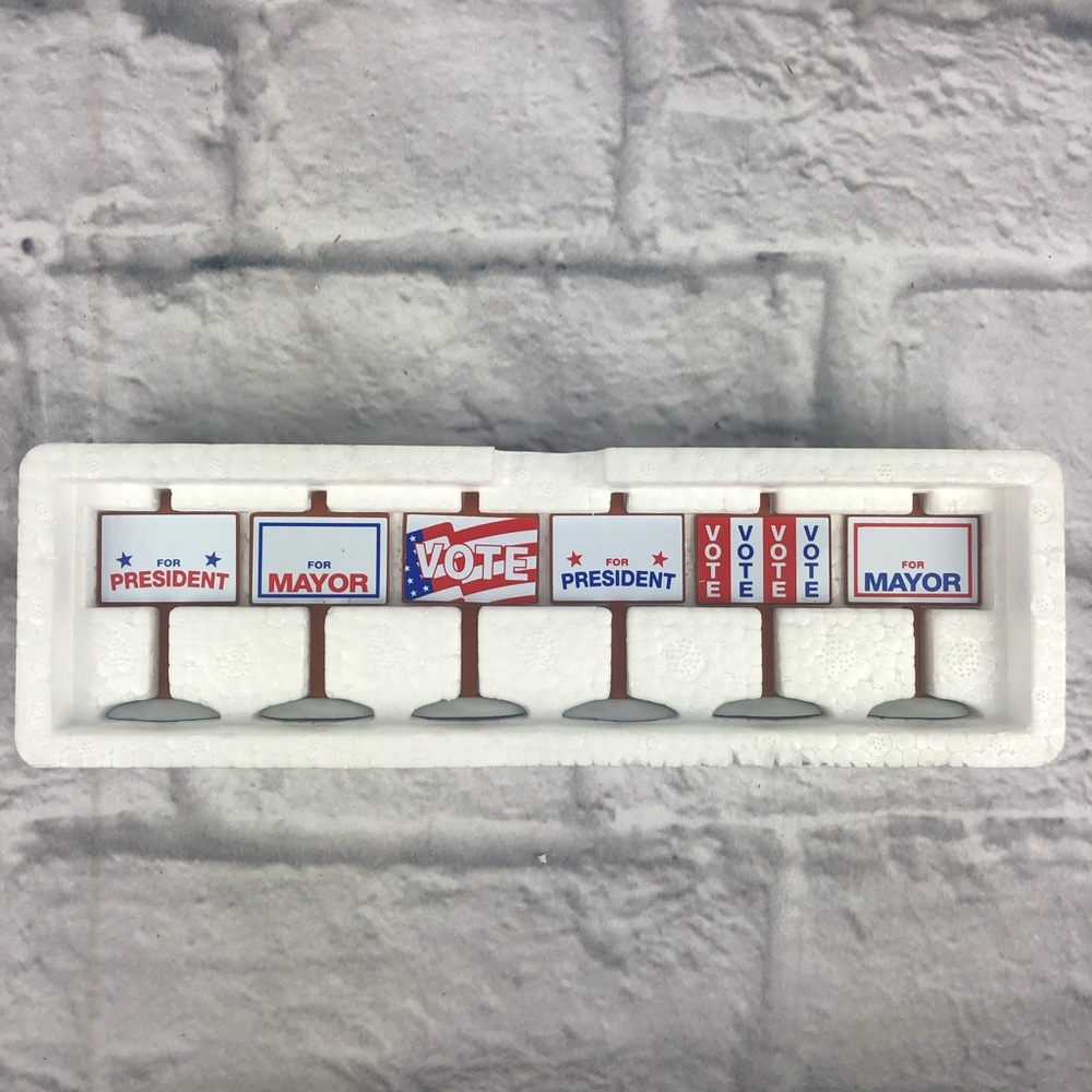 1995 Vintage Dept 56 Village Election Signs